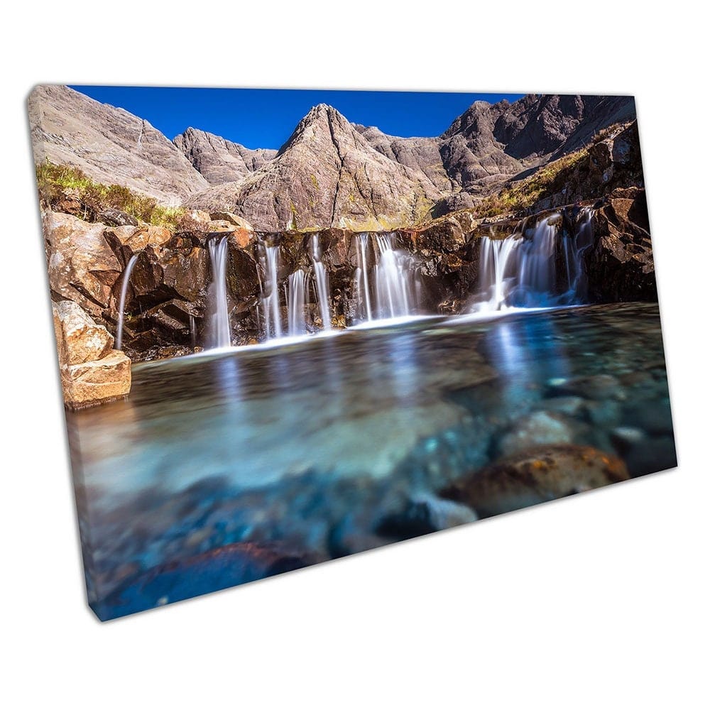 Fairy Pools Glen Brittle waterfall pools Isle of Skye Ready to Hang Canvas Wall Art Print On Canvas Mounted Canvas print
