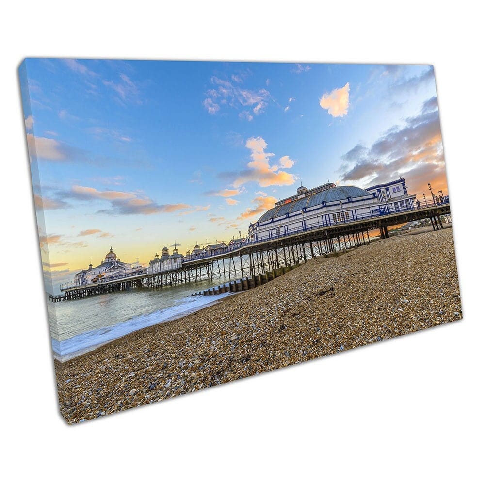 Eastbourne Pier seaside town Sea & Coast Art Eastbourne East Wall Art Print Mounted Canvas print