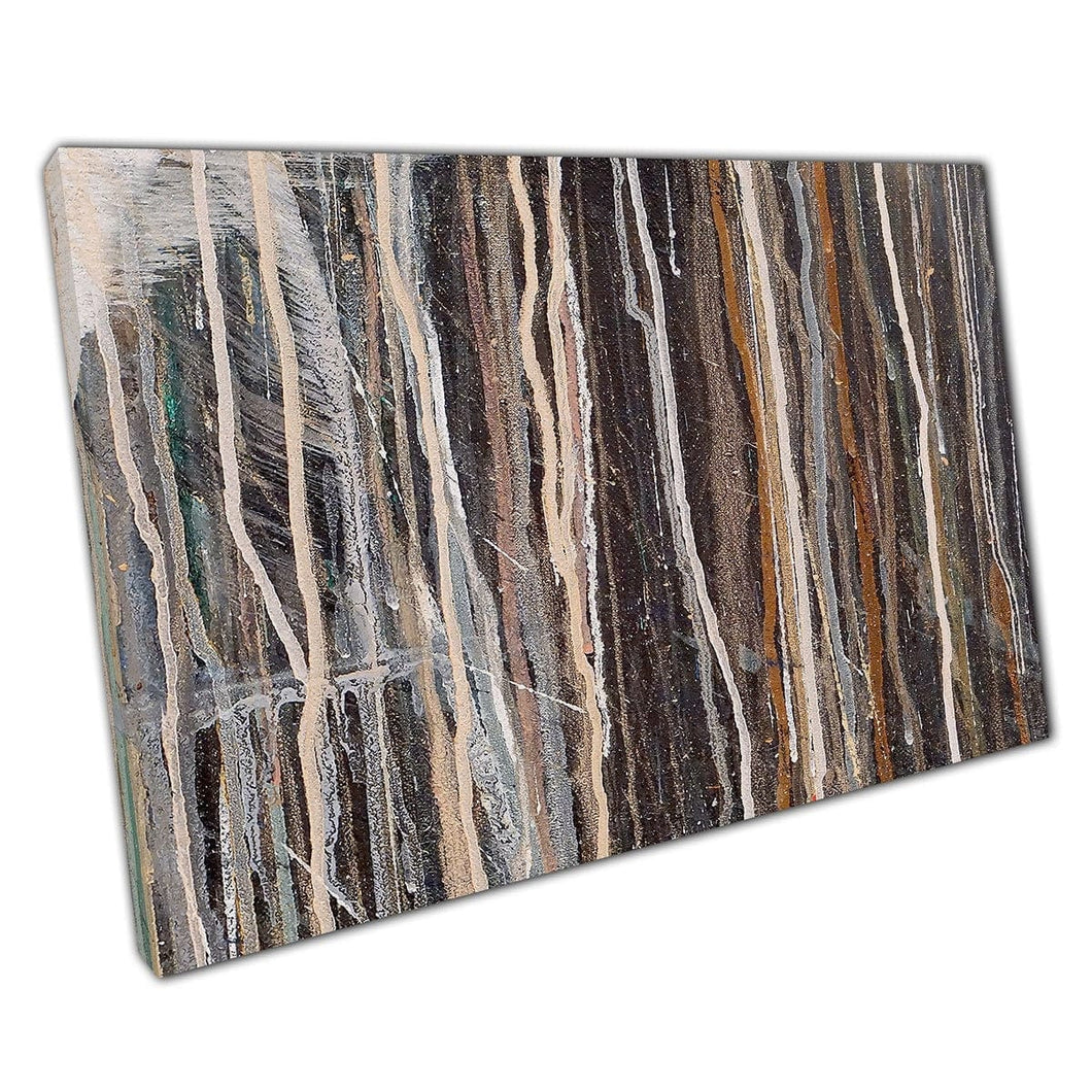 Tinten bruine en beige verfspatten en druipende effectstijl abstracte kunstwerken muurkunst print op canvas gemonteerde canvas print