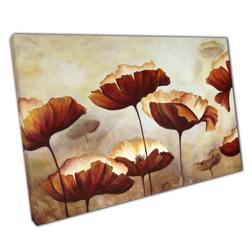 Vintage SEPIA TONED PAPPY PITTURA DELECATO CLASSE CLASSE CLASSE STANI ART ART SU CANVA MONTRI