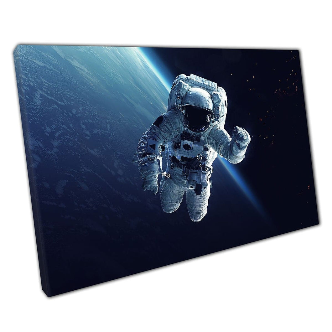 Astronaut Doing A Spacewalk Galaxy Universe Space Exploration Deep Space Cosmos Wall Art Print On Canvas Mounted Canvas print