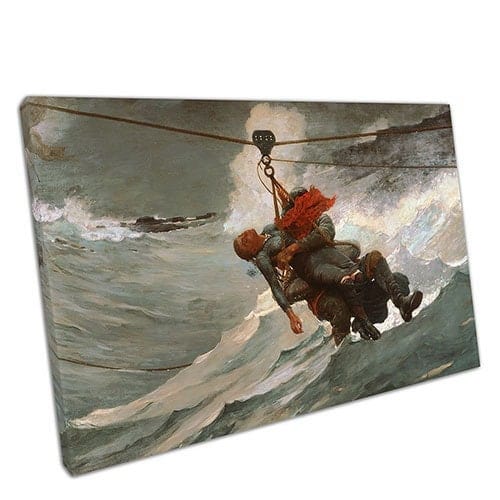 Print on Canvas Winslow Homer The Life Line Reproduction Wall Art Ready to Hang