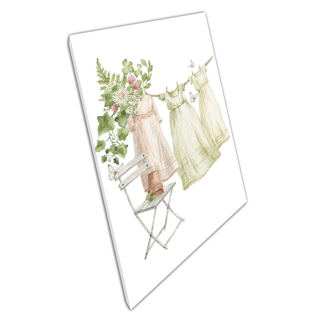 Landelijke cottage kern wasserette waterverf illustratie muur kunst print op canvas gemonteerde canvas print