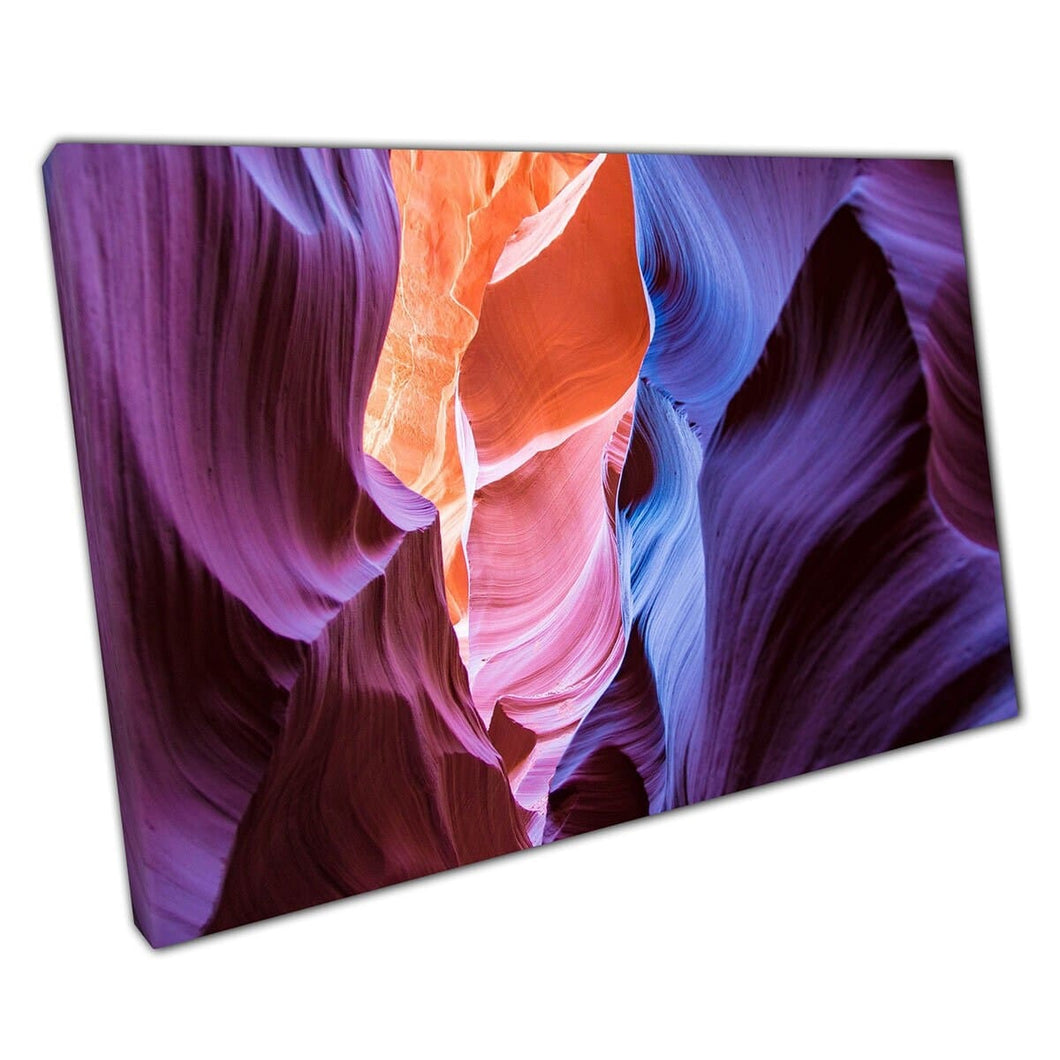 Amazing Rock Formations In Natural Lighting Lower Antelope Canyon Arizona Exploring Wall Art Print On Canvas Mounted Canvas print