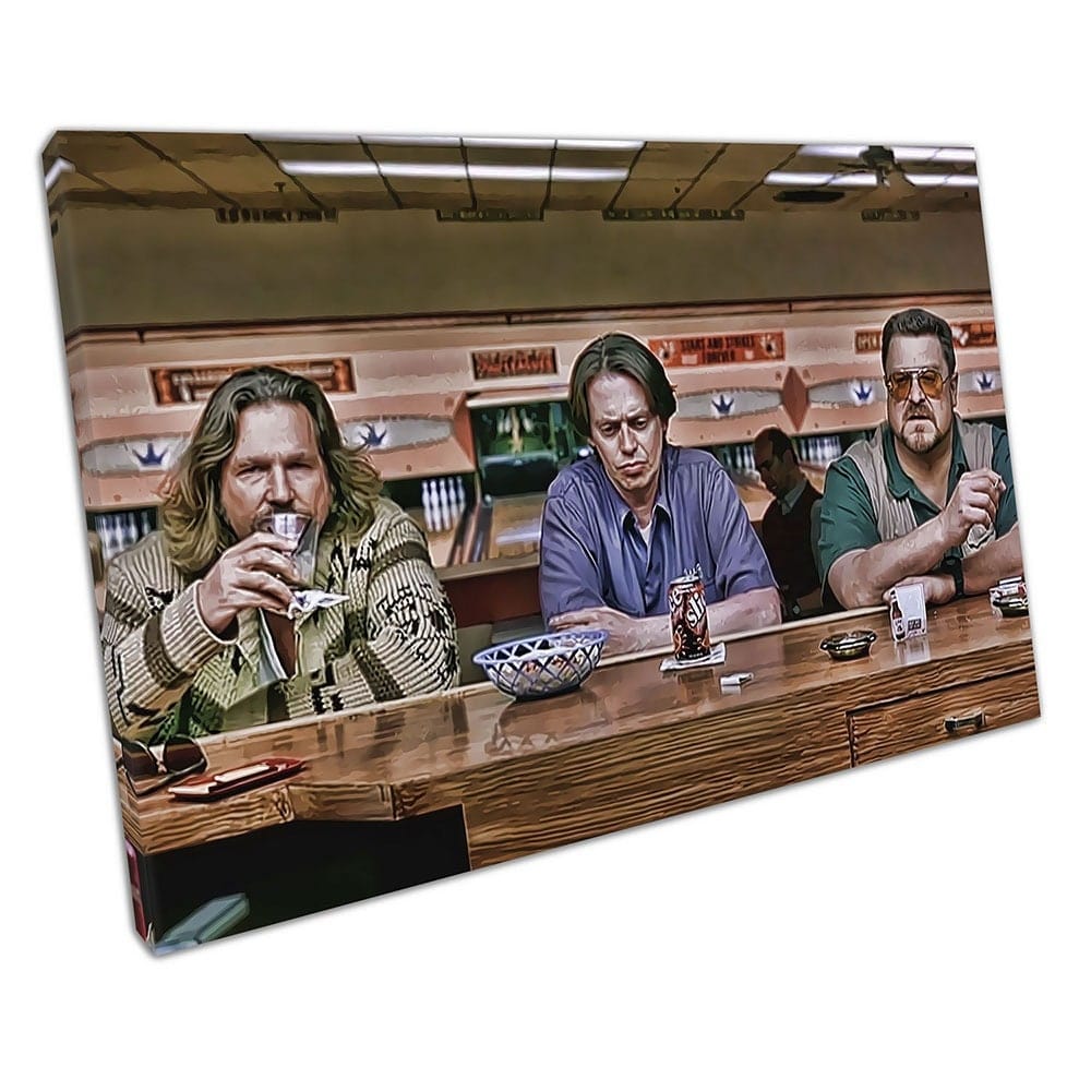 Big Lebowski The Bowling Bar Kerel Walter Donny Film klaar om muurwand te hangen, print gemonteerde canvas print