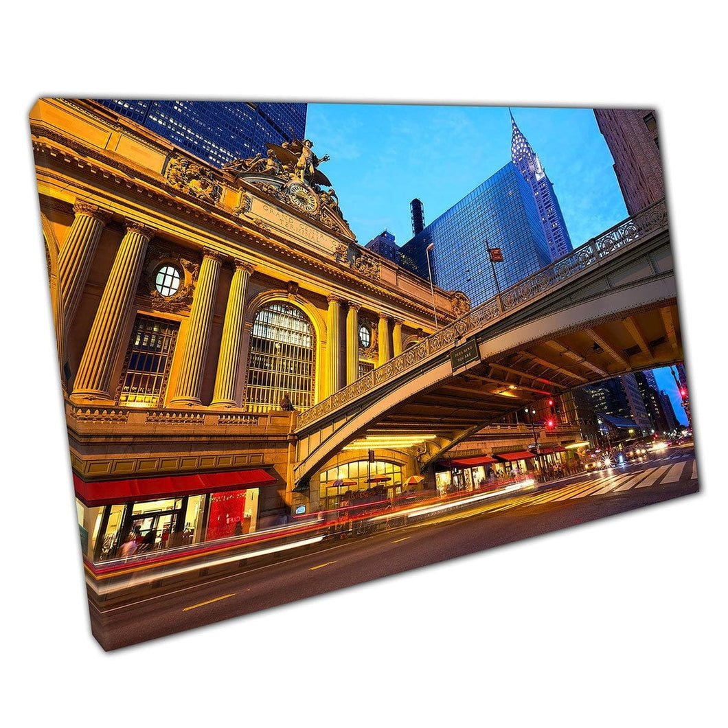 Grand Central 42nd Street al crepuscolo di New York City Iconic Landmark Luoghi Photography Wall Art Print su tela Monted Canvas Print