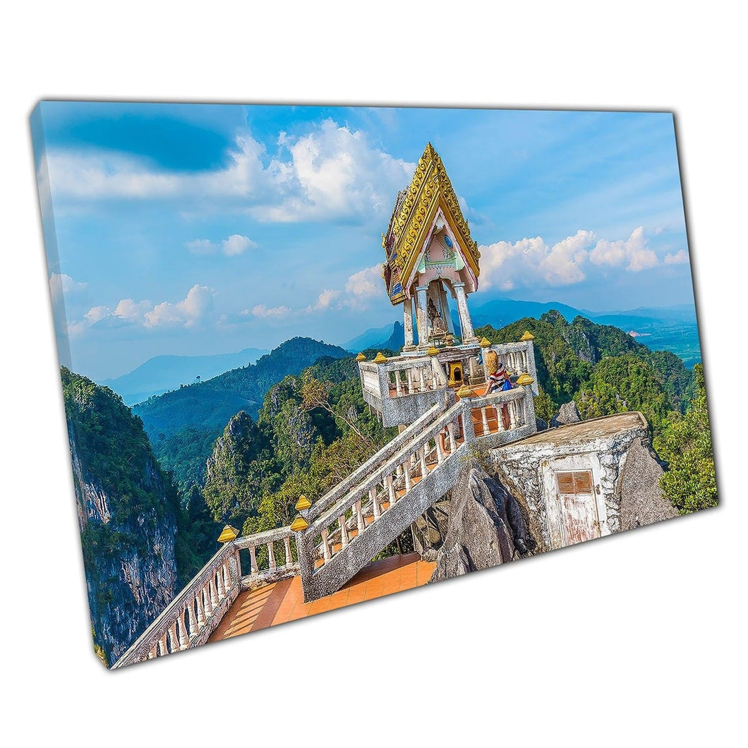 Top Of Tiger Cave Temple Wat Tham Suea Krabi Region Thailand Wall Art Print On Canvas Mounted Canvas print