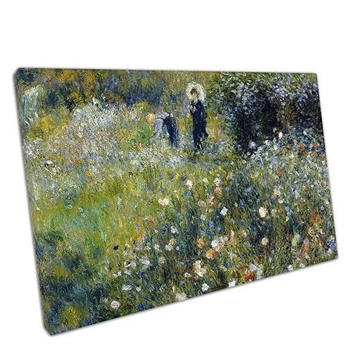 Pierre-Auguste Renoir Femme Avec Parasol Dans Un Jardin Wall Art Stampa di tela montata in tela montata