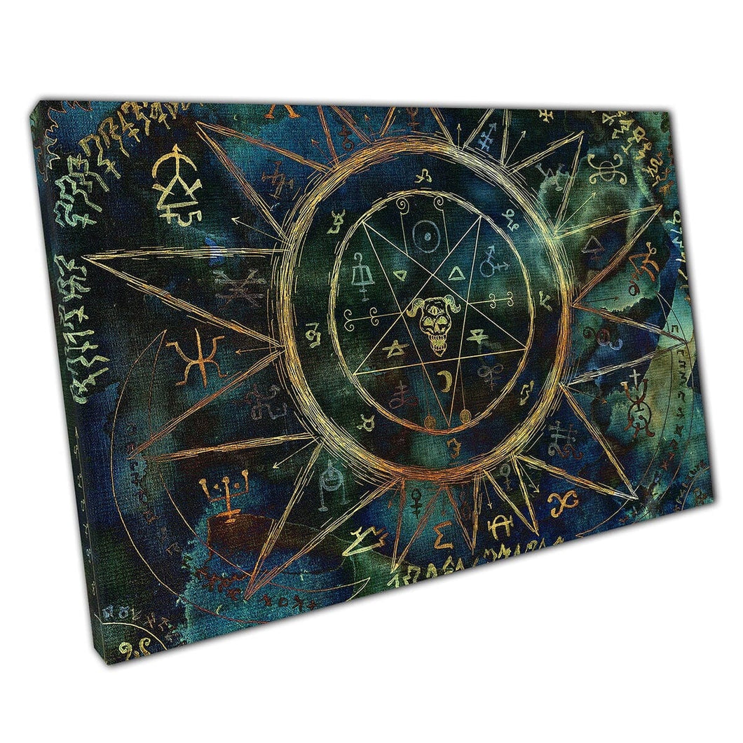 Occult Spiritual Board Inspirato Stile fantasy magico Magico Ouija Pentagram Witchcraft Wall Art Print su tela di tela stampata stampata
