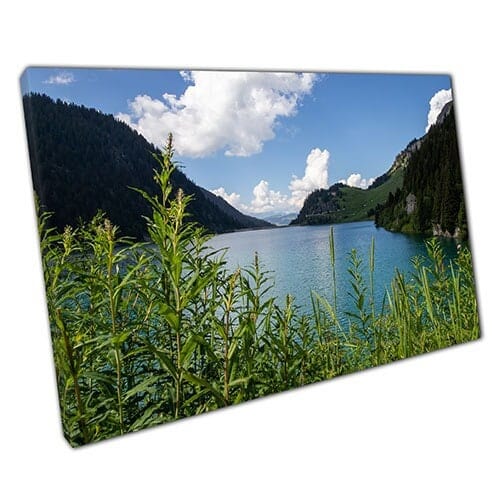 Print on Canvas Dam and Natural Surroundings Wall Art Print Mounted Canvas print