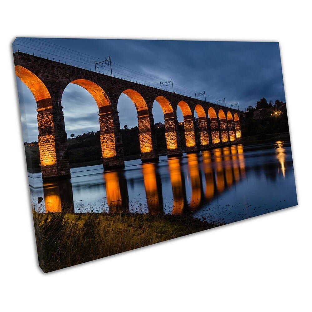 Red Royal Border Bridge River Tweed Northumberland Pronto per applicare la stampa in tela di tela in tela