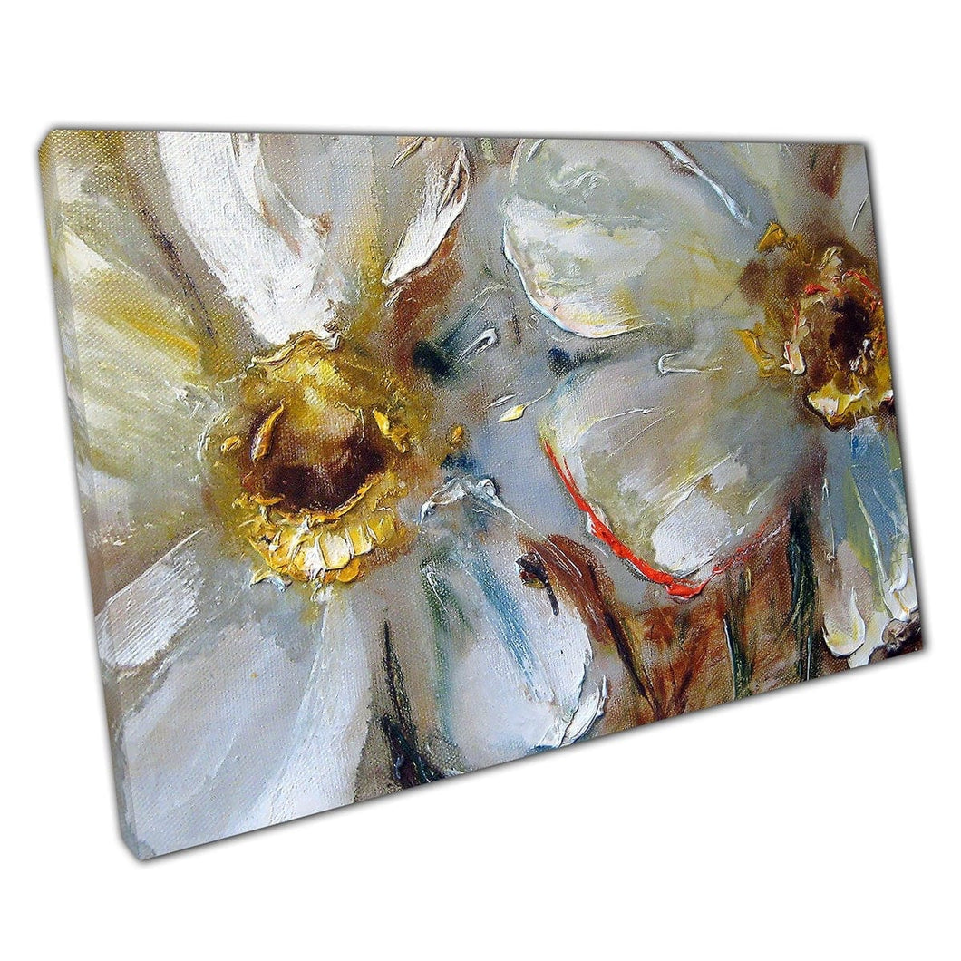 Stile di pittura testurizzato giallo pallido e crema di panna fiori per opere d'arte naturale floreale wall art stampare su tela tela stampata stampa