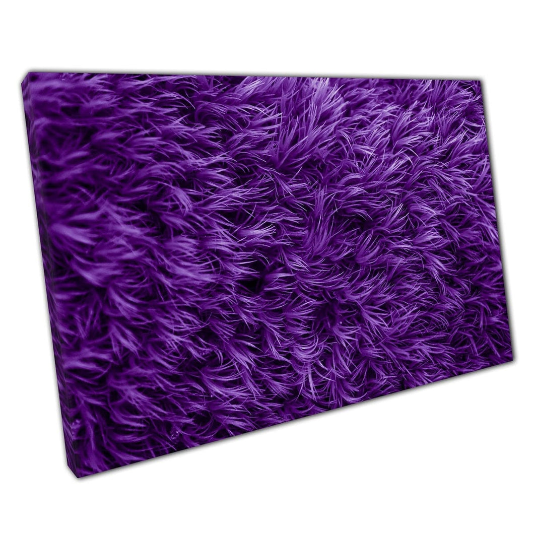 Levendige glamoureuze diepe rijke paarse violet bont donzige textuur gedetailleerde fotografie muurkunst print op canvas gemonteerde canvas print