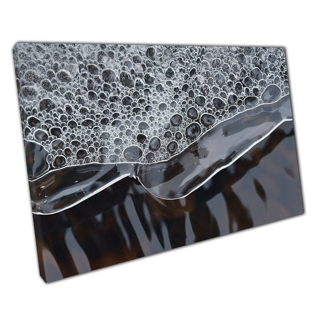 Air Bubbles Accumulating Under Ice Natural Wonder Abstract Macro Photography Wall Art Print On Canvas Mounted Canvas print
