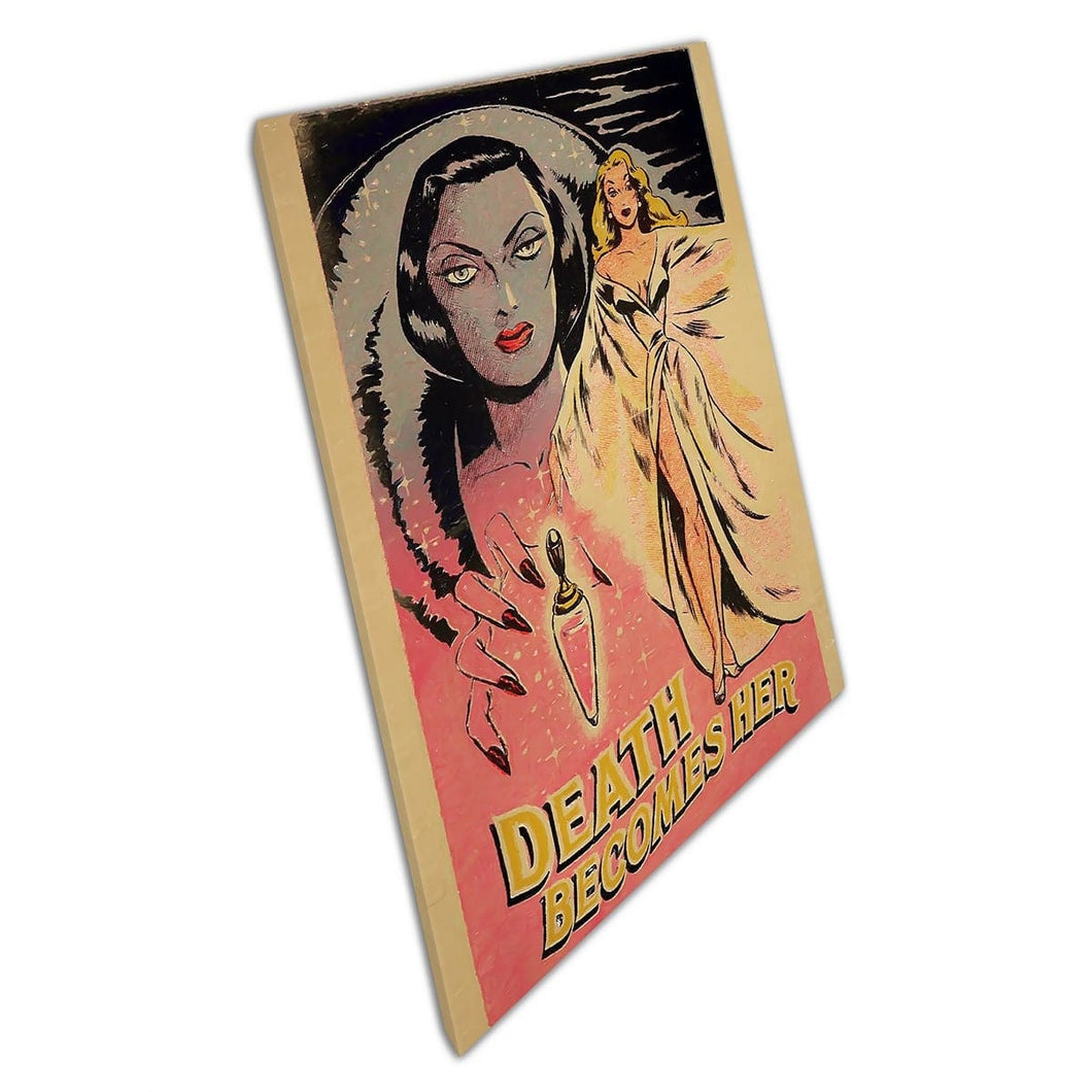 Death wordt haar canvas muurkunstafdruk op canvas gemonteerde canvas print