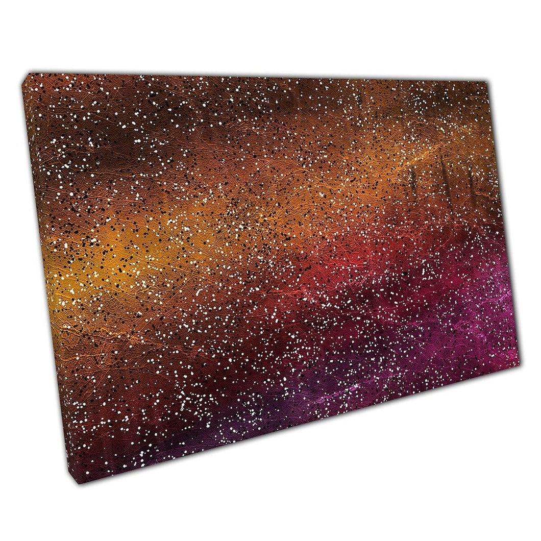 Digitaal geschilderd abstract ontwerp Warme sinaasappels en paars soepel het mengen van muurkunstafdruk op canvas gemonteerde canvas print
