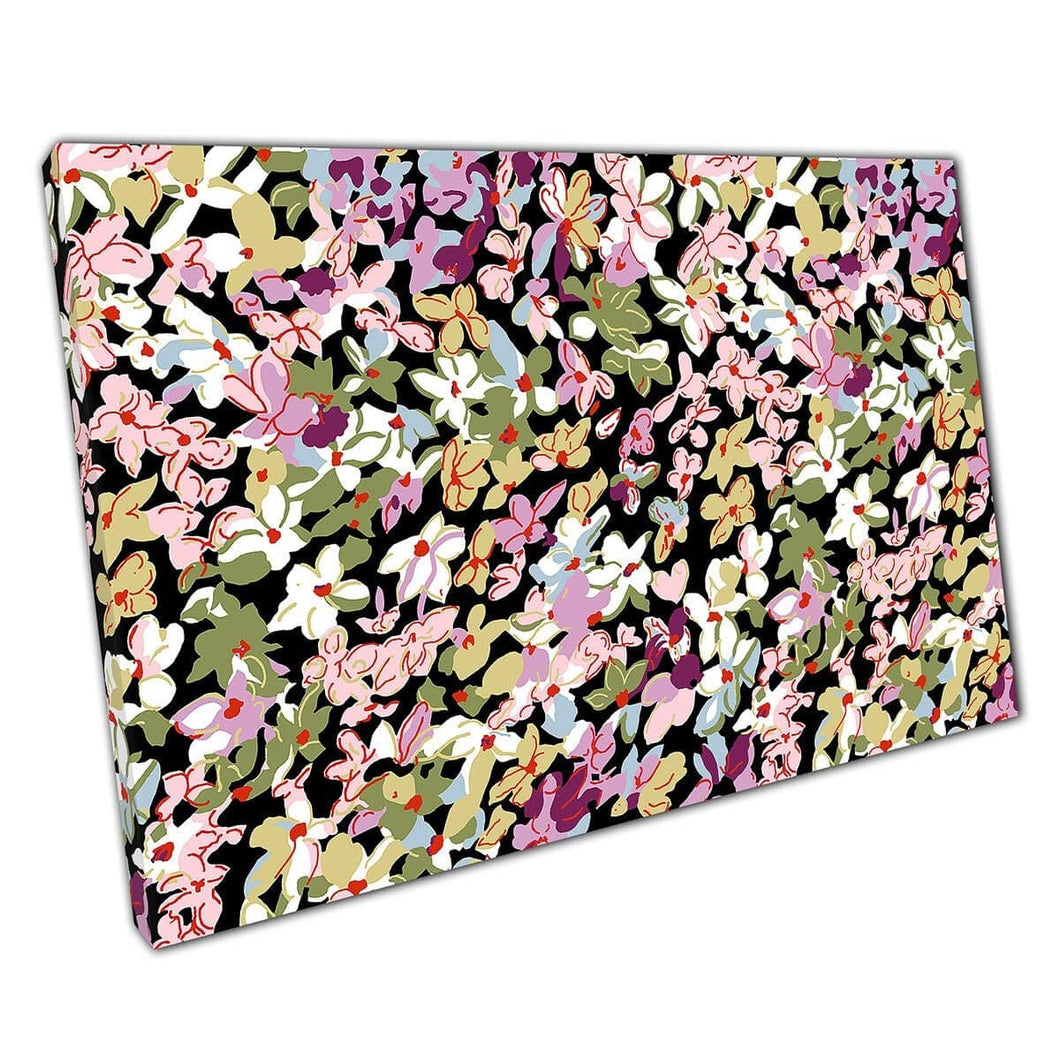 Kleurrijk abstract naadloze multolour bloem bloemen schattige bloeiende print patroon muur kunst print op canvas gemonteerde canvas print
