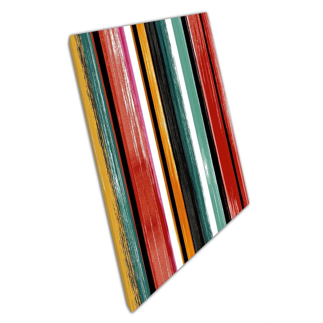Linea verticale a pennellata testurizzata stampa multimetro multicolore stampa murale stampata su tela stampare in tela montata
