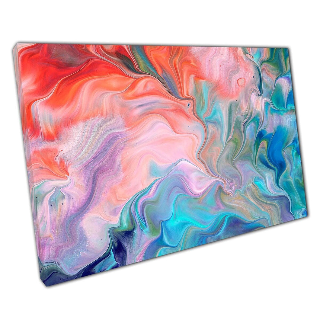 Kalmerende kleurrijke wervelende abstracte vloeistof marmeren inktstijl eigentijdse kunstwerken muurkunst print op canvas gemonteerde canvas print