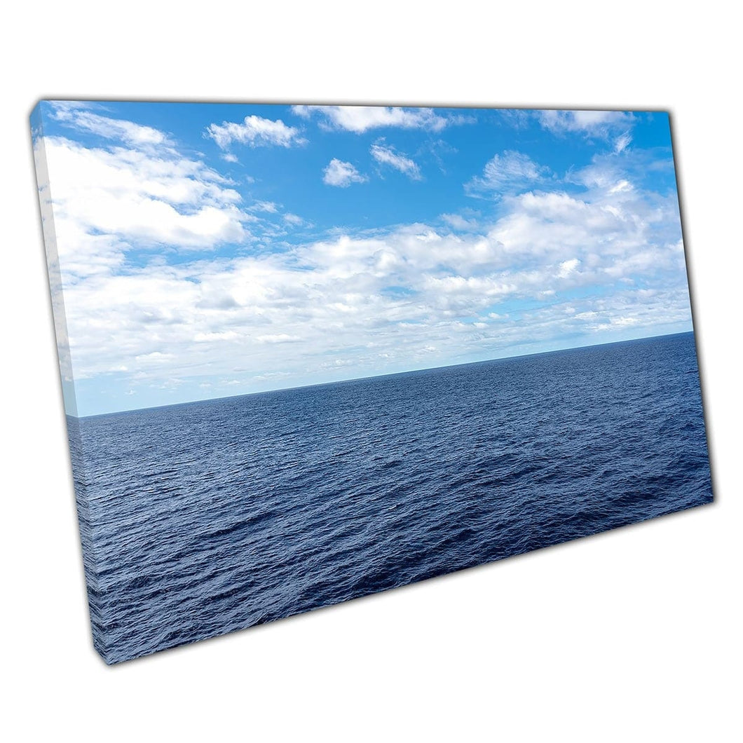 Atlantic Ocean Seascape Calming Ocean Waves Under A Blue Sky Wall Art Print On Canvas Mounted Canvas print