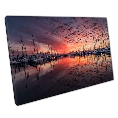 Print on Canvas boat marina Ready to Hang canvas Wall Art Print Mounted Canvas print
