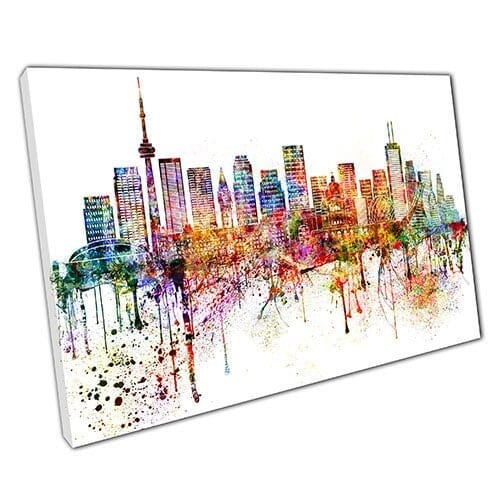 Print on Canvas Colourful Skyline landmarks CANADA Wall Art Print Mounted Canvas print
