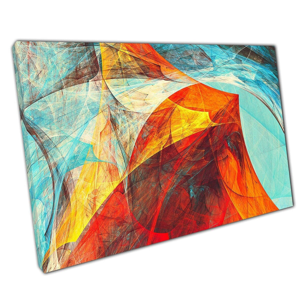 Modern heldere dynamische abstracte multicolour artistieke textureerde stijl schilderkunst kunstwerken muurkunst print op canvas gemonteerde canvas print