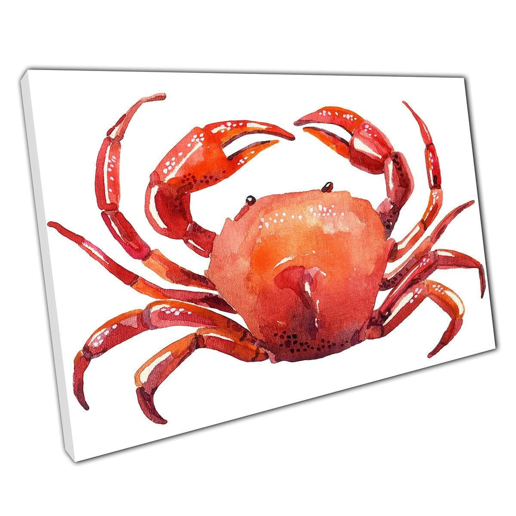 Waterverf krab zeeleven schilderen canvas muur kunst print op canvas gemonteerde canvas print