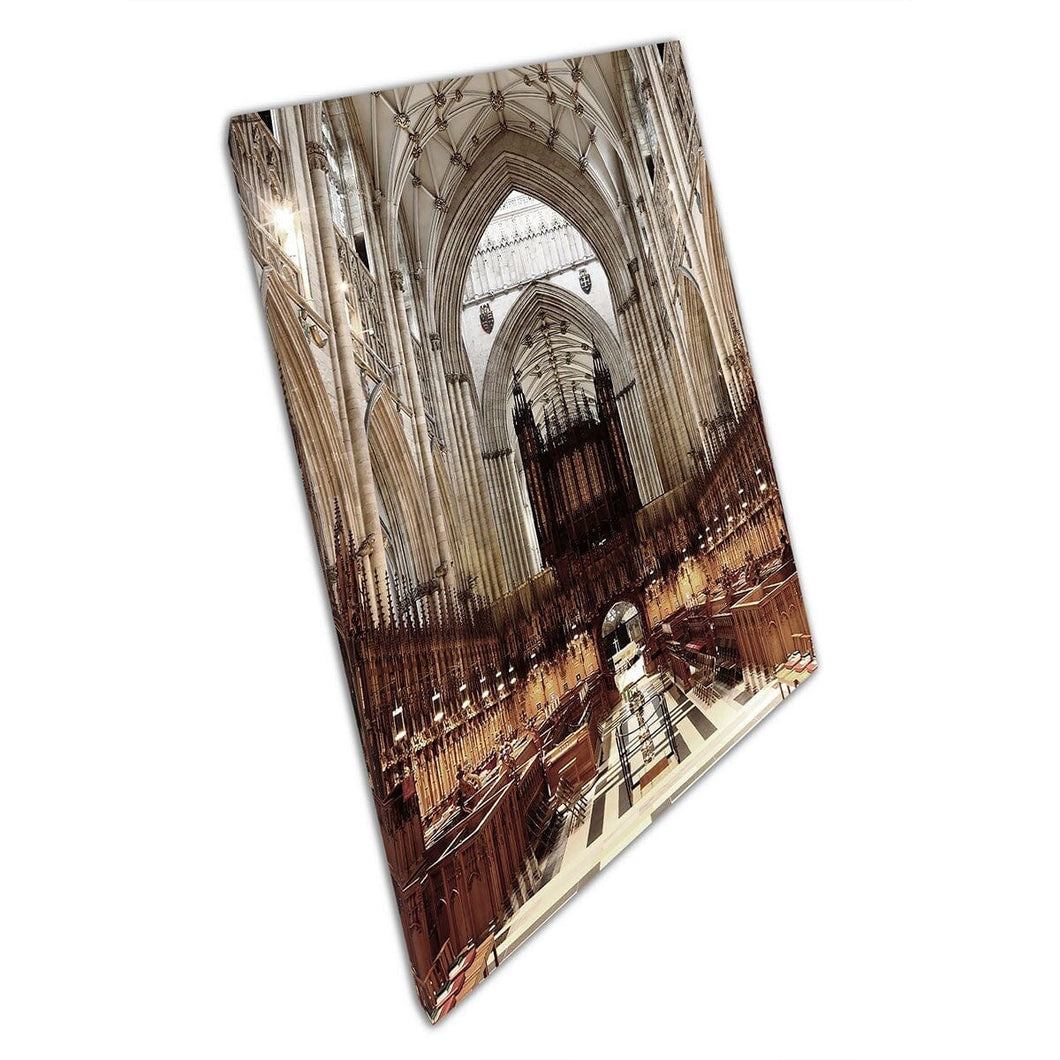 Splendida stampa di York Minster Interior Architettura storica Stampa di arte da parete su tela di tela montata