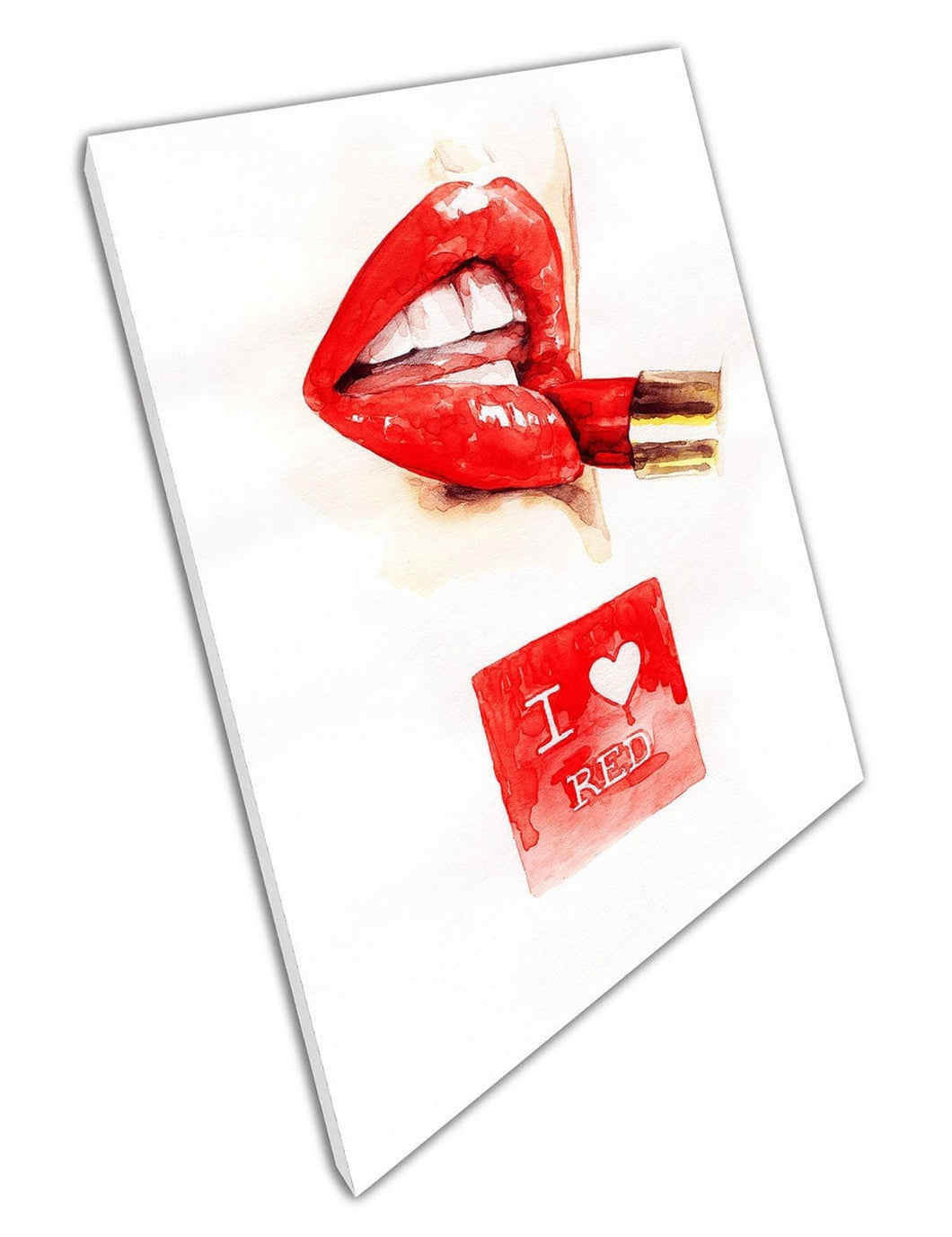 I Love Red Lipstick Illustration Art Pronto per applicare la carta d'arte murale su tela di tela stampata