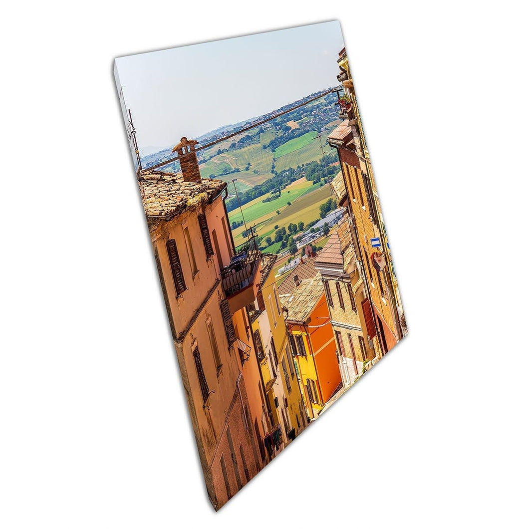 Borgo Cascine tramite Giacomo Casanova Scenic Cityscape Marche Region Italia Wall Art Print su tela Stampa di tela montata
