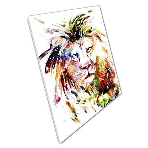 Print on Canvas watercolour Big Cat LION PAW Ready to Hang Wall Art Print Mounted Canvas print