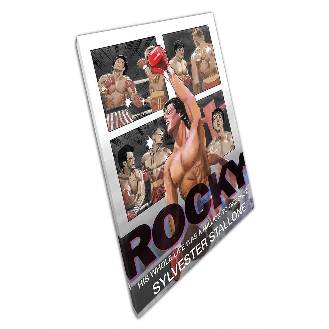 Rocky Balboa Canvas Wall Art Print op canvas gemonteerde canvas print